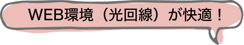 WEB環境（光回線）が快適！