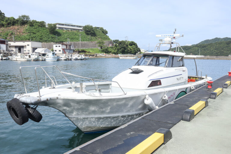桟橋に係留された御所浦⇔水俣の乗合海上タクシー